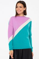 ДЖЕМПЕР ЖЕНСКИЙ 2127 светло-сиреневый/бирюза для женщин