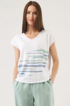 ДЖЕМПЕР ЖЕНСКИЙ 2519 белый/джинс для женщин - фото ДЖЕМПЕР ЖЕНСКИЙ 2519 белый/джинс для женщин