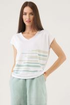 ДЖЕМПЕР ЖЕНСКИЙ 2519 белый/светло-бирюзовый для женщин - фото ДЖЕМПЕР ЖЕНСКИЙ 2519 белый/светло-бирюзовый для женщин