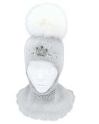 ШЛЕМ КАРОЛИНА светло-серый для девочек